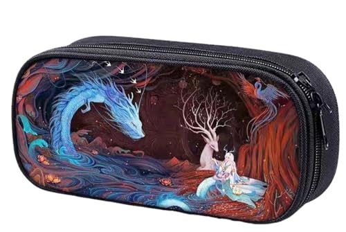 DETPWVWB Federmäppchen im Retro-Stil, Klassische chinesische Literatur – Schreibwarenbox aus Segeltuch mit großer Kapazität for Studenten und Künstler(Style 7) von DETPWVWB