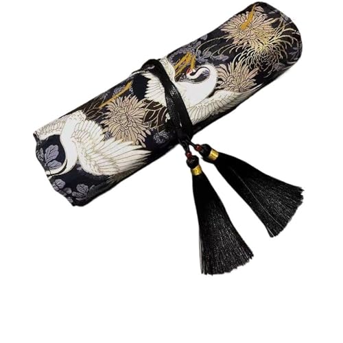 DETPWVWB National Trend Federmäppchen im antiken Stil, schwarz – Schreibwarentasche aus Segeltuch mit großer Kapazität for Studenten und Berufstätige(Black) von DETPWVWB