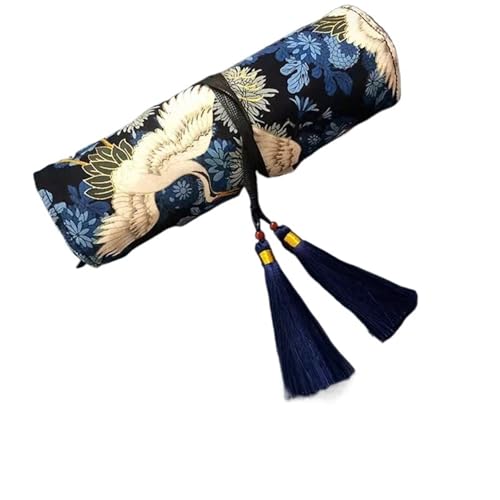 DETPWVWB National Trend Federmäppchen im antiken Stil, schwarz – Schreibwarentasche aus Segeltuch mit großer Kapazität for Studenten und Berufstätige(Dark Blue) von DETPWVWB