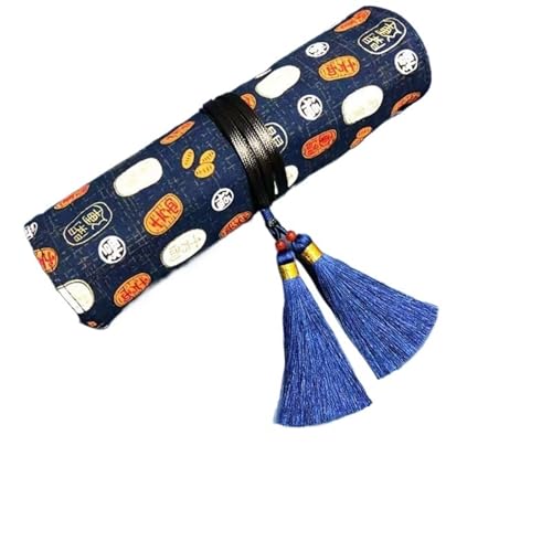 DETPWVWB National Trend Federmäppchen im antiken Stil, schwarz – Schreibwarentasche aus Segeltuch mit großer Kapazität for Studenten und Berufstätige(Wealth) von DETPWVWB