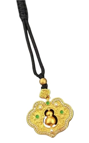 DETPWVWB Ruyi Retro-Kürbis-Anhänger für Damen, rotierender chinesischer Gezeiten-Stil, Modeschmuck, goldfarben, One Size von DETPWVWB