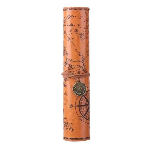 DETPWVWB Traditionelles Federmäppchen im chinesischen Stil | Rindsleder | Literarisches Retro-Design | Braun(Brown) von DETPWVWB