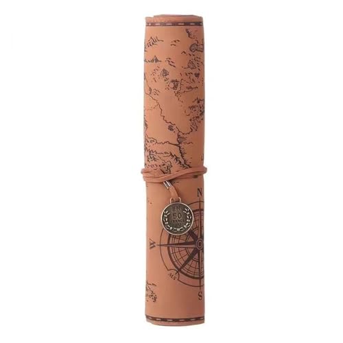 DETPWVWB Traditionelles Federmäppchen im chinesischen Stil | Rindsleder | Literarisches Retro-Design | Braun(Coffee Brown) von DETPWVWB