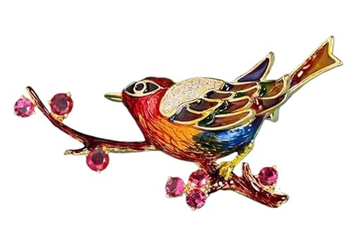 Emaille-Brosche mit Elstermotiv – exquisite High-End-Anstecknadel mit Vogel-Persönlichkeit for Damen for Modeliebhaber(Colourful) von DETPWVWB