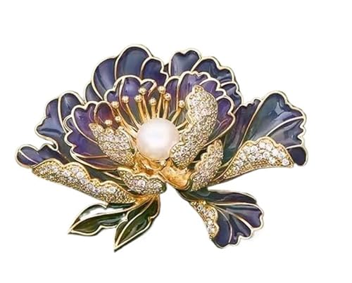 Exquisite Pfingstrosenbrosche – Hochwertige Blumenbrosche for ein elegantes Modestatement(Purple) von DETPWVWB