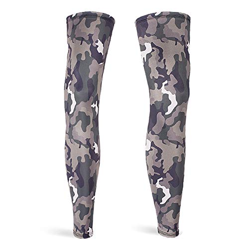 DETUCK Leg Warmers Tarnung Radsport Beinlinge, Leg Sleeves Beinärmel UV-Schutz UPF50+, Eis Seide, Kühlung, Beinwärmer für Herren Damen (ein Paar) (M, Grüne Waldtarnung) von DETUCK