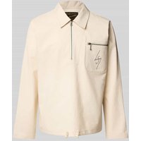 DEUS EX MACHINA Sweatshirt mit kurzem Reißverschluss Modell 'Specter' in Offwhite, Größe L von DEUS EX MACHINA