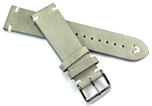 22mm Retro Look Uhrenarmband Weiße Naht Pilot Band grau Weiße Naht BS 22/20mm 22mm Retro Look Uhrenarmband Weiße Naht Pilot Band grau Weiße Naht BS 22/20mm von DEUTSCH