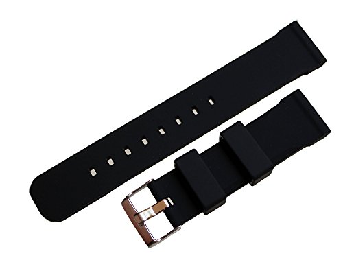Deutsch 24mm Taucherband Silikon Kautschuk Uhrenarmband Sport Dorn Schwarz Deutsch 24mm Taucherband Silikon Kautschuk Uhrenarmband Sport Dorn Schwarz von DEUTSCH
