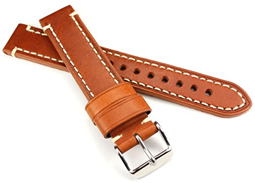Deutsch Lederband 18 mm Band Catalonia Fliegeruhren Retro Look Weiße Naht hell braun Deutsch Lederband 18 mm Band Catalonia Fliegeruhren Retro Look Weiße Naht hell braun von DEUTSCH