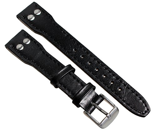 Sulla 18mm Leder Uhrenarmband Retro Pilot mit Nieten IW schwarz Sulla 18mm Leder Uhrenarmband Retro Pilot mit Nieten IW schwarz von DEUTSCH