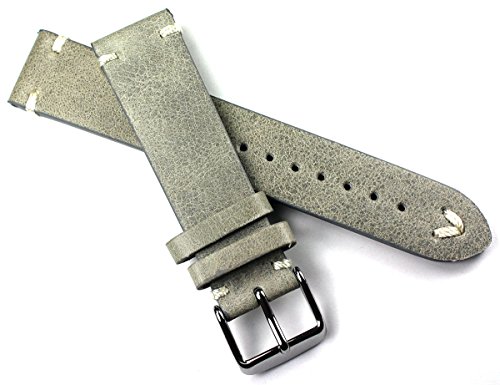 Sulla 20mm Herren Leder Uhrenarmband Vintage Aviator BS weiße Naht grau Sulla 20mm Herren Leder Uhrenarmband Vintage Aviator BS weiße Naht grau von DEUTSCH