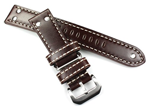 Sulla 22mm XL Leder Uhrenarmband robust Flieger dunkel braun AW Sulla 22mm XL Leder Uhrenarmband robust Flieger dunkel braun AW von DEUTSCH