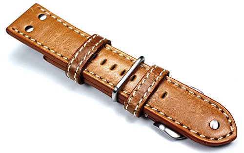 Sulla 26mm Herren Kalbsleder extra Stark Fliegerarmband hell braun AW Tan Sulla 26mm Herren Kalbsleder extra Stark Fliegerarmband hell braun AW Tan von DEUTSCH