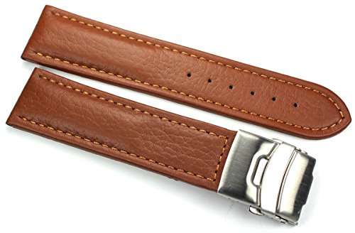 Sulla Herren Leder Uhrenarmband 24mm Faltschließe braun Sulla Herren Leder Uhrenarmband 24mm Faltschließe braun von DEUTSCH