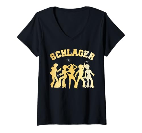 Damen SCHLAGER MIT GLITZER LUSTIGES FUN GESCHENK T-Shirt mit V-Ausschnitt Damen SCHLAGER MIT GLITZER LUSTIGES FUN GESCHENK T-Shirt mit V-Ausschnitt von DEUTSCHE MUSIK ZUM VERSCHENKEN FÜR MÄNNER FRAUEN
