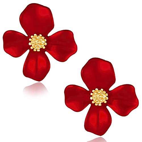 Ohrstecker für Damen S925 Silberne Nadel Hypoallergene Ohrringe 14 Karat vergoldet Blumenohrringe Ohrringe für Damen Geschenk für Hochzeit Valentinstag Jahrestag Geburtstag Muttertag Weihnachten von DEVEYHOT