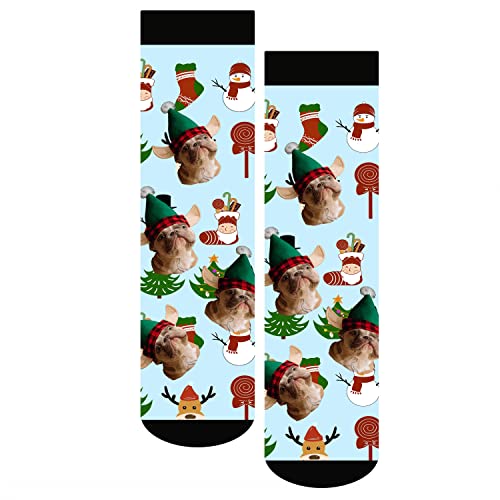 DEVFISH Individuelle Gesichtssocken, Fotosocken für Männer und Frauen, Weihnachtsmann-Socke mit Gesicht für Männer, Design-007, L von DEVFISH