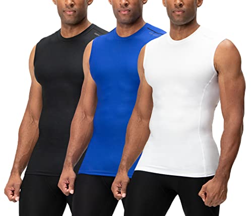 DEVOPS 2 - 3 Pack Herren Athletic Compression Shirts Sleeveless - - Groß von DEVOPS