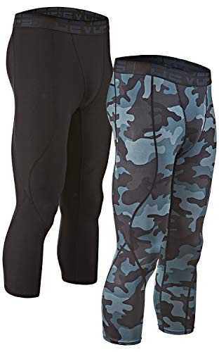 DEVOPS 2 Pack Herren 3/4 Kompressionshose Athletic Leggings mit Tasche - - XX-Large von DEVOPS