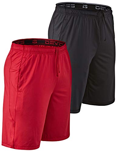 DEVOPS Herren Trainingsshorts, Kurze Hose mit Taschen, lockere Passform, 25,4 cm, 2er-Pack - Mittel von DEVOPS