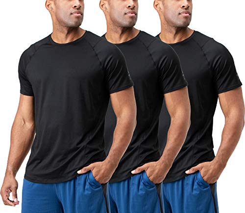 Devops Herren 3er-Pack Sport Performance Active Quick & Cool Dry Short Sleeve Mesh Top Crew Athletic T-Shirts - - Groß von DEVOPS
