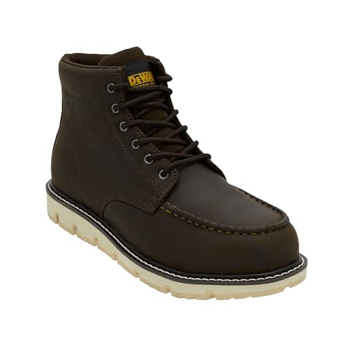 DEWALT Forge Moc Toe FLEX Außensohle Leder Stahlkappe Sicherheits-Arbeitsstiefel für Herren, Seal Brown, Größe 45 von DEWALT