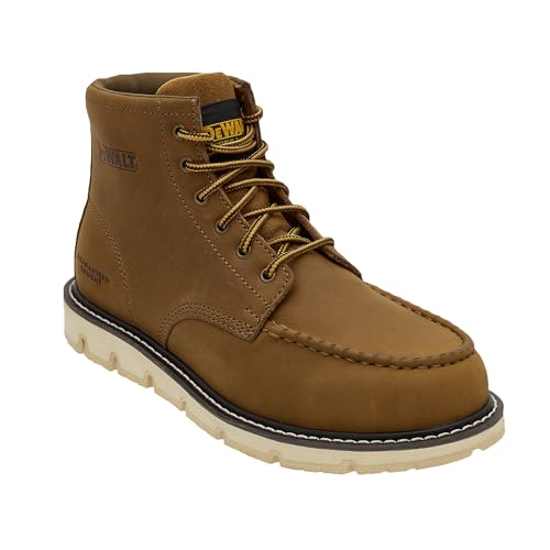 DEWALT Forge Moc Toe Flex-Laufsohle, Leder, Stahlkappe, Sicherheits-Arbeitsstiefel für Herren, Hellbraun, Größe 44 von DEWALT