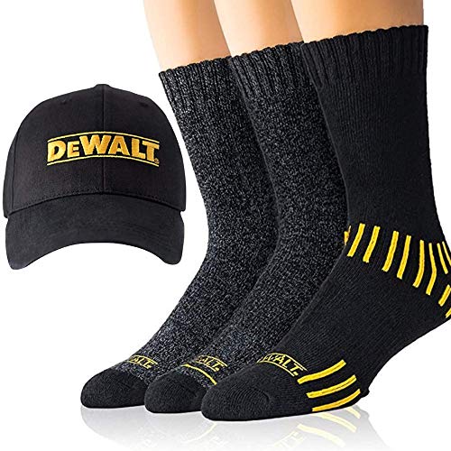 DeWALT Men´s Work Socks Set: 3-Pack Everyday Men’s Cotton Crew Socks + Men’s Ball Cap Set von DEWALT