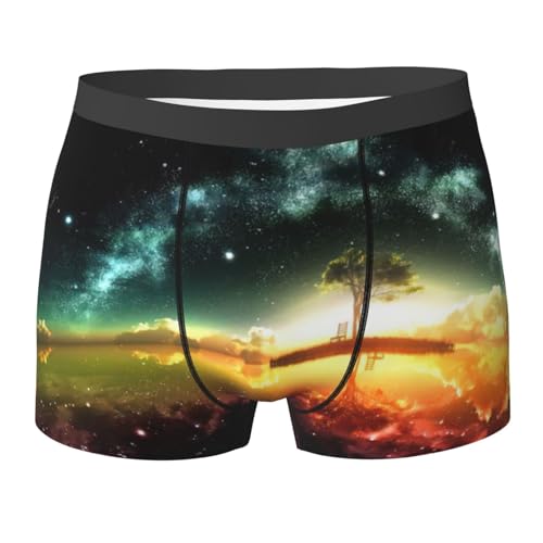 DEXNEL Herren-Unterwäsche, Boxershorts, weich, atmungsaktiv, Anime-Himmel, 1 Stück, Schwarz , XXL von DEXNEL