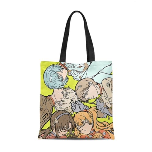 Anime Handtasche Damen Ayanami Rei/Asuka Langley Soryu Handbag Niedliche Anime Elements Leinwand Handtaschen Einkaufstasche Anime Liebhaber Geschenk von DEXSHUN