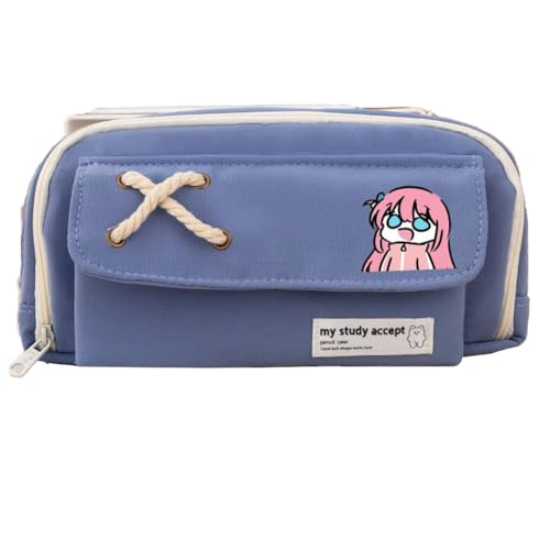 DEXSHUN Anime Federmäppchen Gotō Hitori Pencil case Doppelschichtiger 3D-Druck Federmäppchen Große Stiftbox Schreibwarenbox für Studenten von DEXSHUN
