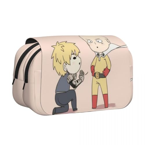 DEXSHUN Anime Federmäppchen Saitama/Genos Pencil case Doppelschichtiger 3D-Druck Federmäppchen Große Stiftbox Schreibwarenbox für Teenager Student Jungen Mädchen von DEXSHUN