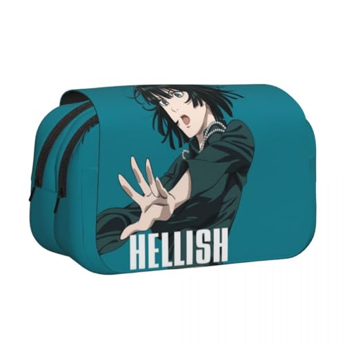 DEXSHUN Anime Federmäppchen Saitama/Genos Pencil case Doppelschichtiger 3D-Druck Federmäppchen Große Stiftbox Schreibwarenbox für Teenager Student Jungen Mädchen von DEXSHUN