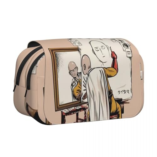 DEXSHUN Anime Federmäppchen Saitama/Genos Pencil case Doppelschichtiger 3D-Druck Federmäppchen Große Stiftbox Schreibwarenbox für Teenager Student Jungen Mädchen von DEXSHUN