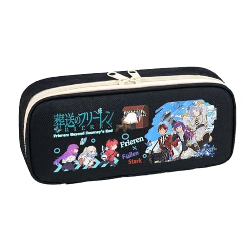 DEXSHUN Frieren Anime Federmäppchen Himmel/Fern/Stark Peripherie Merch Student Schreibwaren Leinwand Federtasche Anime Mäppchen Federtaschen Große Kapazität von DEXSHUN