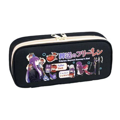 DEXSHUN Frieren Anime Federmäppchen Himmel/Fern/Stark Peripherie Merch Student Schreibwaren Leinwand Federtasche Anime Mäppchen Federtaschen Große Kapazität von DEXSHUN