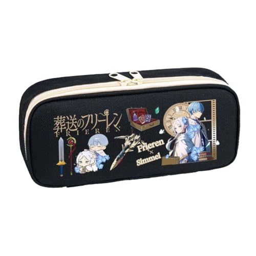 DEXSHUN Frieren Anime Federmäppchen Himmel/Fern/Stark Peripherie Merch Student Schreibwaren Leinwand Federtasche Anime Mäppchen Federtaschen Große Kapazität von DEXSHUN