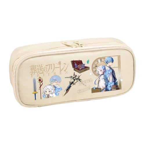 DEXSHUN Frieren Anime Federmäppchen Himmel/Fern/Stark Peripherie Merch Student Schreibwaren Leinwand Federtasche Anime Mäppchen Federtaschen Große Kapazität von DEXSHUN