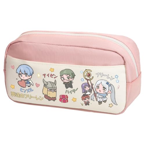 DEXSHUN Frieren Federmäppchen Anime Fern Himmel Stark Serie Anime Gedruckt Große Kapazität Stifttasche Schreibwaren Tasche für Mädchen Jungen Schulbedarf von DEXSHUN