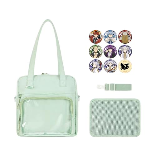 DEXSHUN Frieren Rucksack Anime Pin Display Tasche Niedliche Manga Figuren Abzeichen Damen Handtasche Umhängetasche für Anime Cosplay und Konzert von DEXSHUN