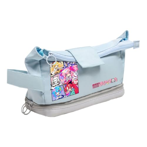DEXSHUN Kaname Madoka Anime Federmäppchen Doppelschicht Niedliche Mäppchen große Kapazität Schule Federtasche für Büro, Uni, Schule, Teenager, Jungen, Mädchen, Studenten von DEXSHUN