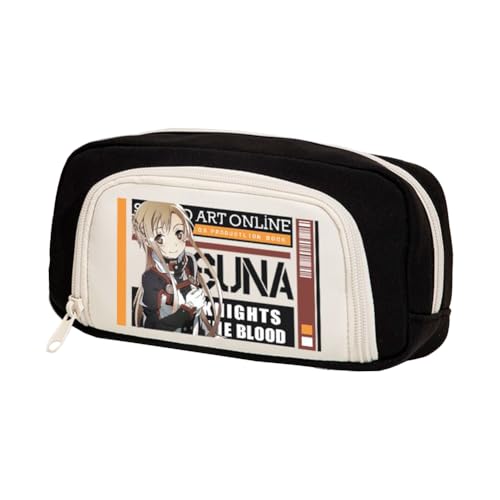 DEXSHUN Kirito Anime Federmäppchen Kirigaya Kazuto Yuuki Asuna Mäppchen große Kapazität Federmappe Mädchen Junge Teenager Pencil Case für Schule von DEXSHUN