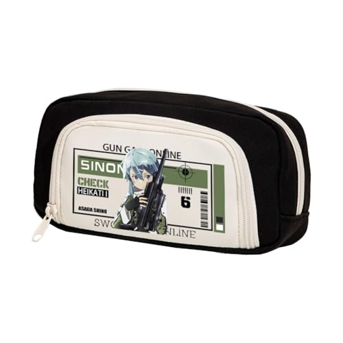 DEXSHUN Kirito Anime Federmäppchen Kirigaya Kazuto Yuuki Asuna Mäppchen große Kapazität Federmappe Mädchen Junge Teenager Pencil Case für Schule von DEXSHUN