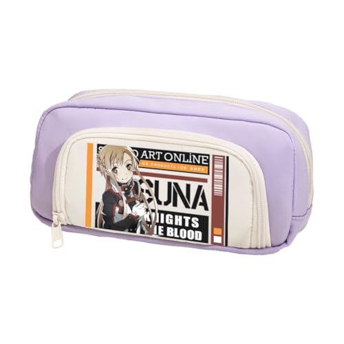 DEXSHUN Kirito Anime Federmäppchen Kirigaya Kazuto Yuuki Asuna Mäppchen große Kapazität Federmappe Mädchen Junge Teenager Pencil Case für Schule von DEXSHUN