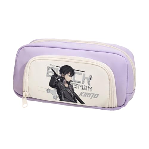 DEXSHUN Kirito Anime Federmäppchen Kirigaya Kazuto Yuuki Asuna Mäppchen große Kapazität Federmappe Mädchen Junge Teenager Pencil Case für Schule von DEXSHUN