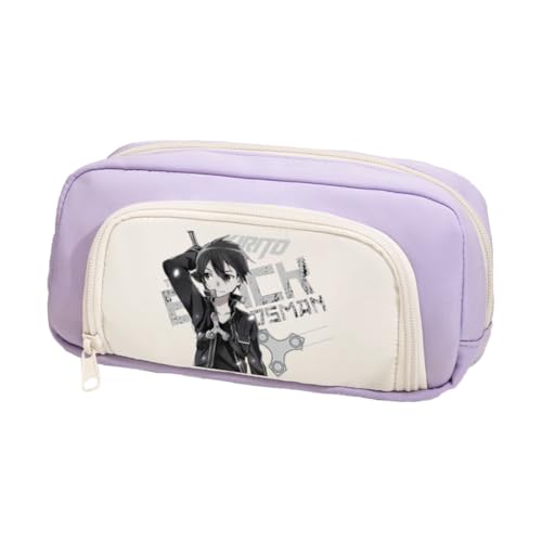 DEXSHUN Kirito Anime Federmäppchen Kirigaya Kazuto Yuuki Asuna Mäppchen große Kapazität Federmappe Mädchen Junge Teenager Pencil Case für Schule von DEXSHUN