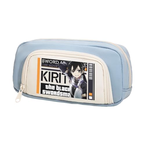 DEXSHUN Kirito Anime Federmäppchen Kirigaya Kazuto Yuuki Asuna Mäppchen große Kapazität Federmappe Mädchen Junge Teenager Pencil Case für Schule von DEXSHUN