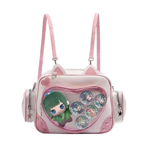 DEXSHUN Maomao Rucksack Anime Pin Display Tasche Niedliche Manga Figuren Maomao Abzeichen Damen Handtasche Umhängetasche für Anime Cosplay und Konzert von DEXSHUN