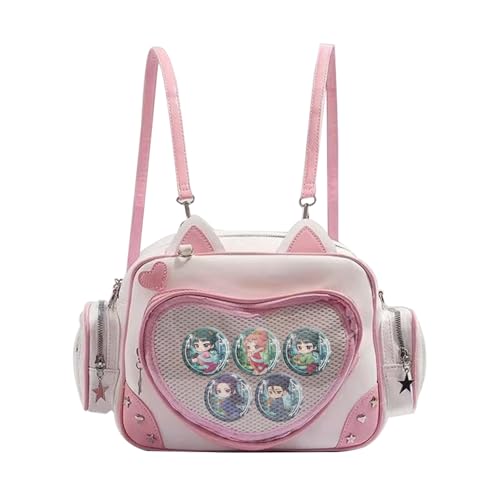 DEXSHUN Maomao Rucksack Anime Pin Display Tasche Niedliche Manga Figuren Maomao Abzeichen Damen Handtasche Umhängetasche für Anime Cosplay und Konzert von DEXSHUN